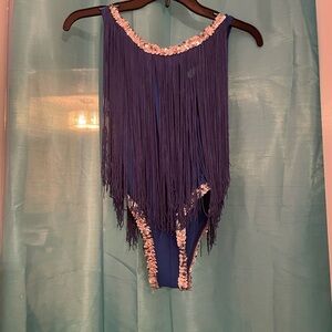 Child large Blue Fringe, sequence costume